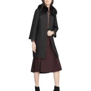 ZARA coat with faux fur collar size S